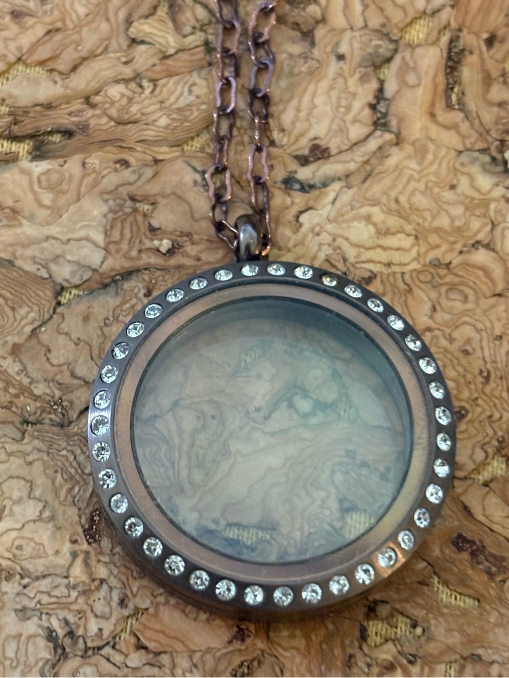 Origami Owl Large Chocolate Hinged Locket with Chain